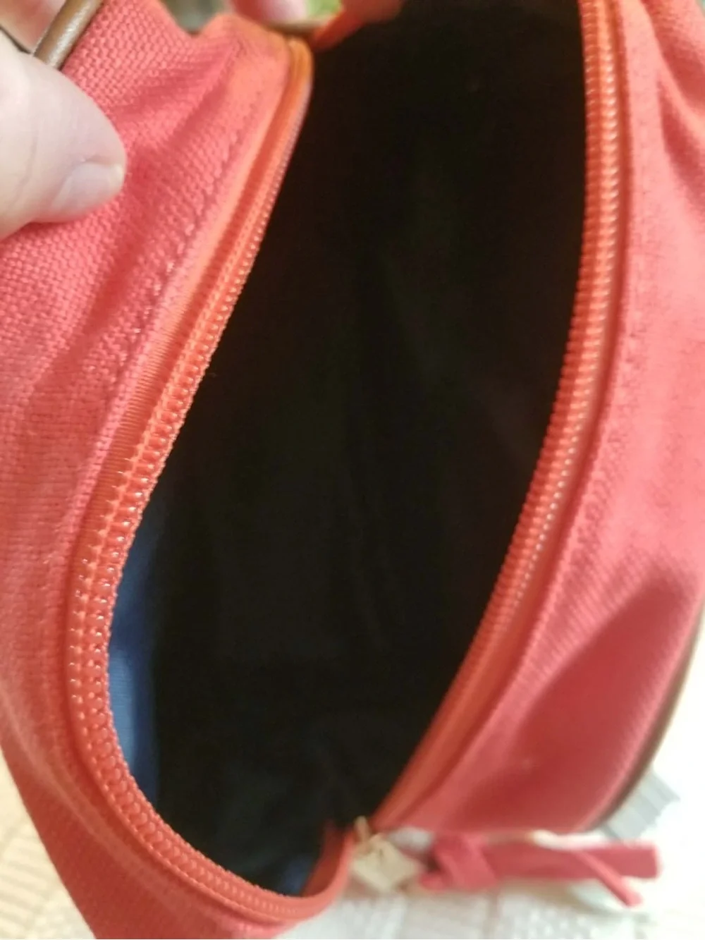 2 Spartina 449 Coral Orange Travel Pouch with Gold Hardware